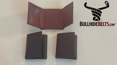 Medium Brown Premium Leather Trifold Wallet With ID Window **WILL SHIP ON APRIL 1ST**