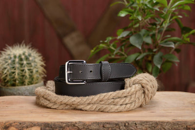 The Lakota: Black Stitched Water Buffalo With Snaps 1.25" - Bullhide Belts