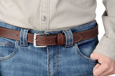 The Lakota: Brown Stitched Water Buffalo With Snaps 1.25" - Bullhide Belts