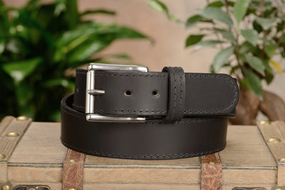 Black English Bridle Leather Money Belt With 25" Zipper 1.75" EXTRA WIDE