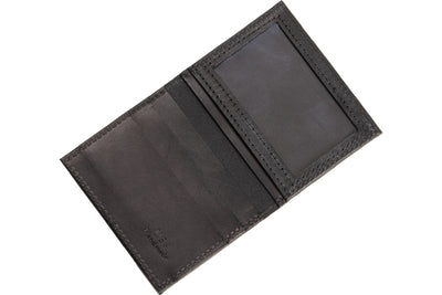 Black Premium Leather Bifold Credit Card Wallet With ID Window