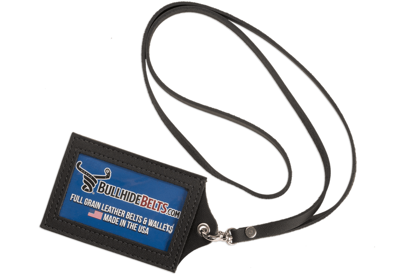 Black Leather Lanyard – Perfect for ID, Security Access, and Cruise Sea Passes