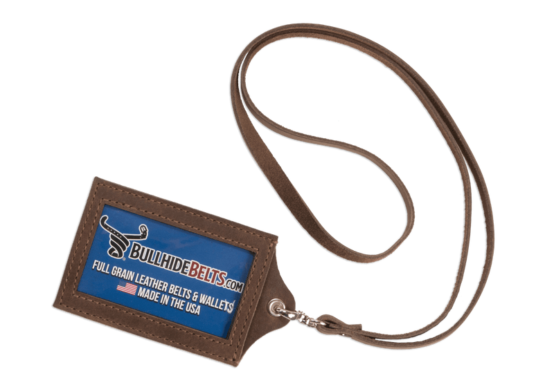 Brown Leather Lanyard – Perfect for ID, Security Access, and Cruise Sea Passes **WILL SHIP ON APRIL 1ST**