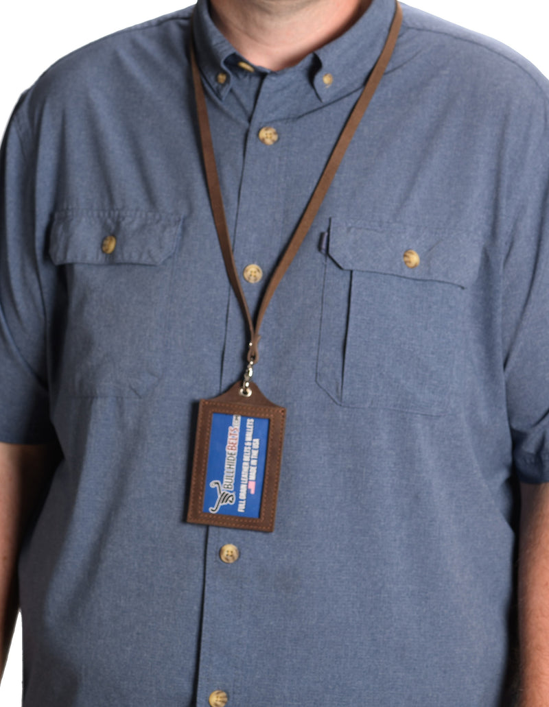 Brown Leather Lanyard – Perfect for ID, Security Access, and Cruise Sea Passes