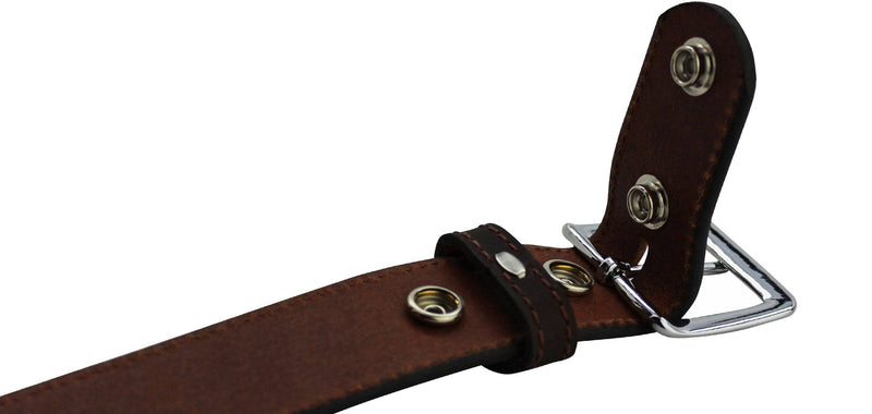 The Lakota: Brown Stitched Water Buffalo With Snaps 1.25" - Bullhide Belts