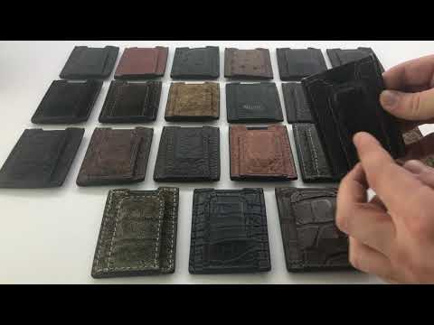 Brown Genuine Ostrich Leather Skin Credit Card Holder/ Wallet Card/ Money  clip
