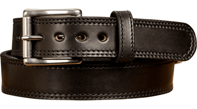 Male Nickle Free Men's Genuine Barn Leather Wood Brown Wax Coated Belt
