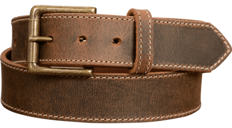 The Crazy Horse: Men's Rustic Brown Non Stitched Leather Belt 1.50–