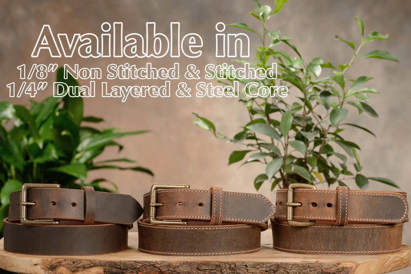 Water Buffalo Leather Belt - Antique Brown – Hoofbeat Designs Leather Co.