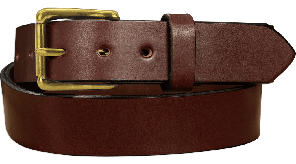 The Crazy Horse: Men's Rustic Brown Stitched Leather Belt 1.50