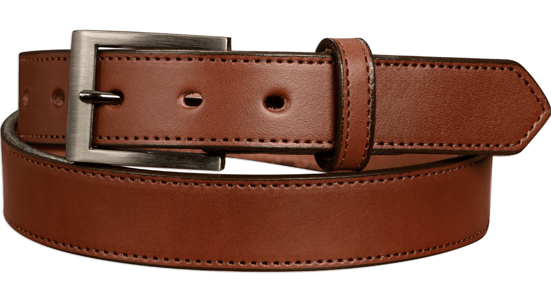 The Admiral: Men's Medium Brown Stitched Leather Belt 1.19 ...