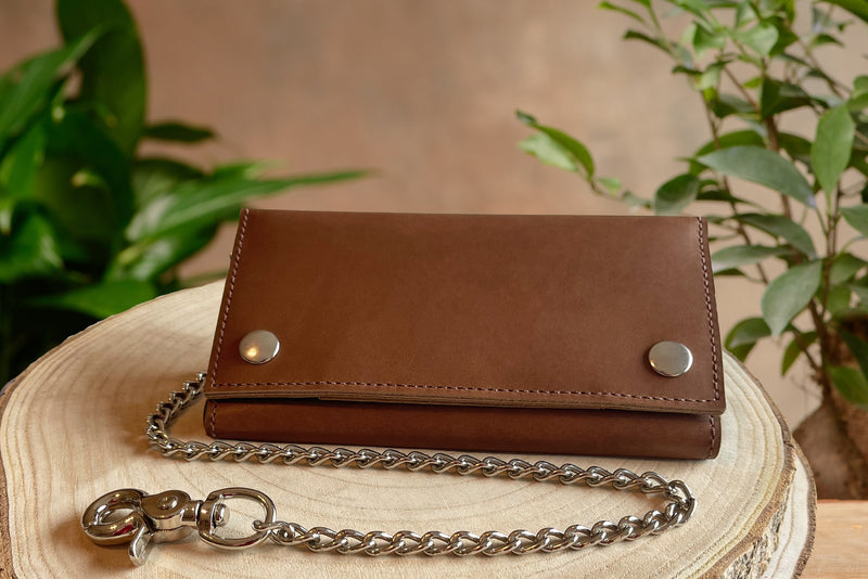 Leather Bi-fold Wallet for Men Credit Card Holder Trucker Biker Chain  Wallets US