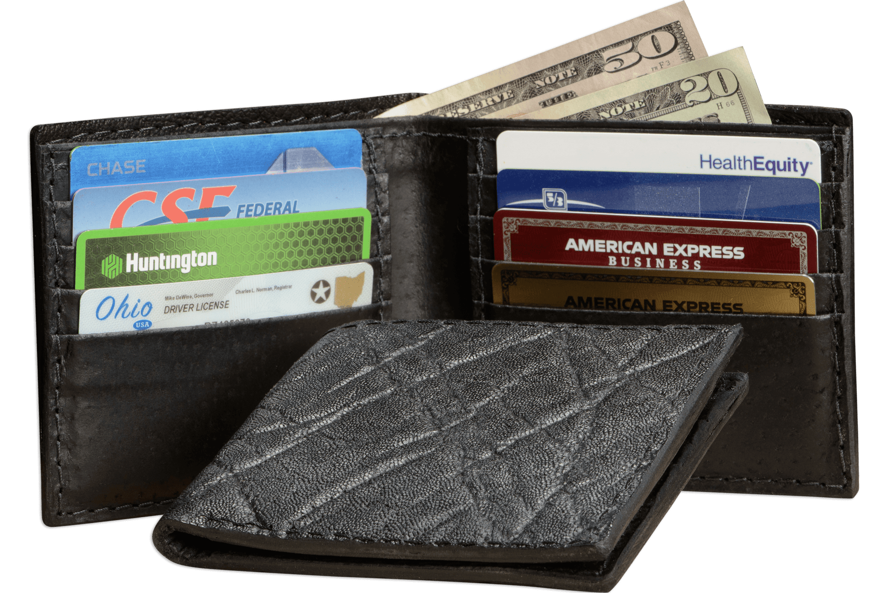 Authentic Elephant Skin Bi-Fold Wallet